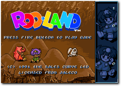 The title screen of Rod-Land (source: Jeroen Knoester)